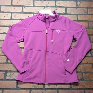 Orage Women's M Purple Full Zip Fleece‎ soft shell Jacket Stretch Athletic Top
